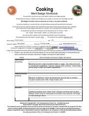Cooking 1 docx Cooking Merit Badge Workbook This Workbook Can