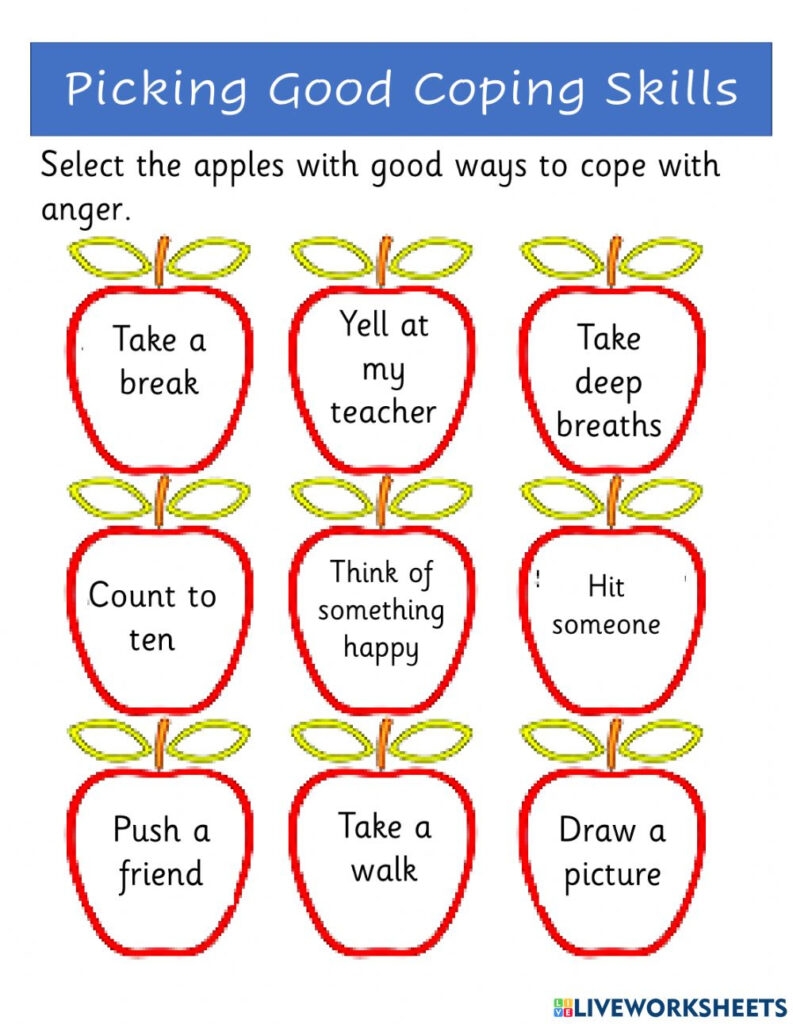 Coping Skill Worksheets For Kids Coping Skills Worksheets