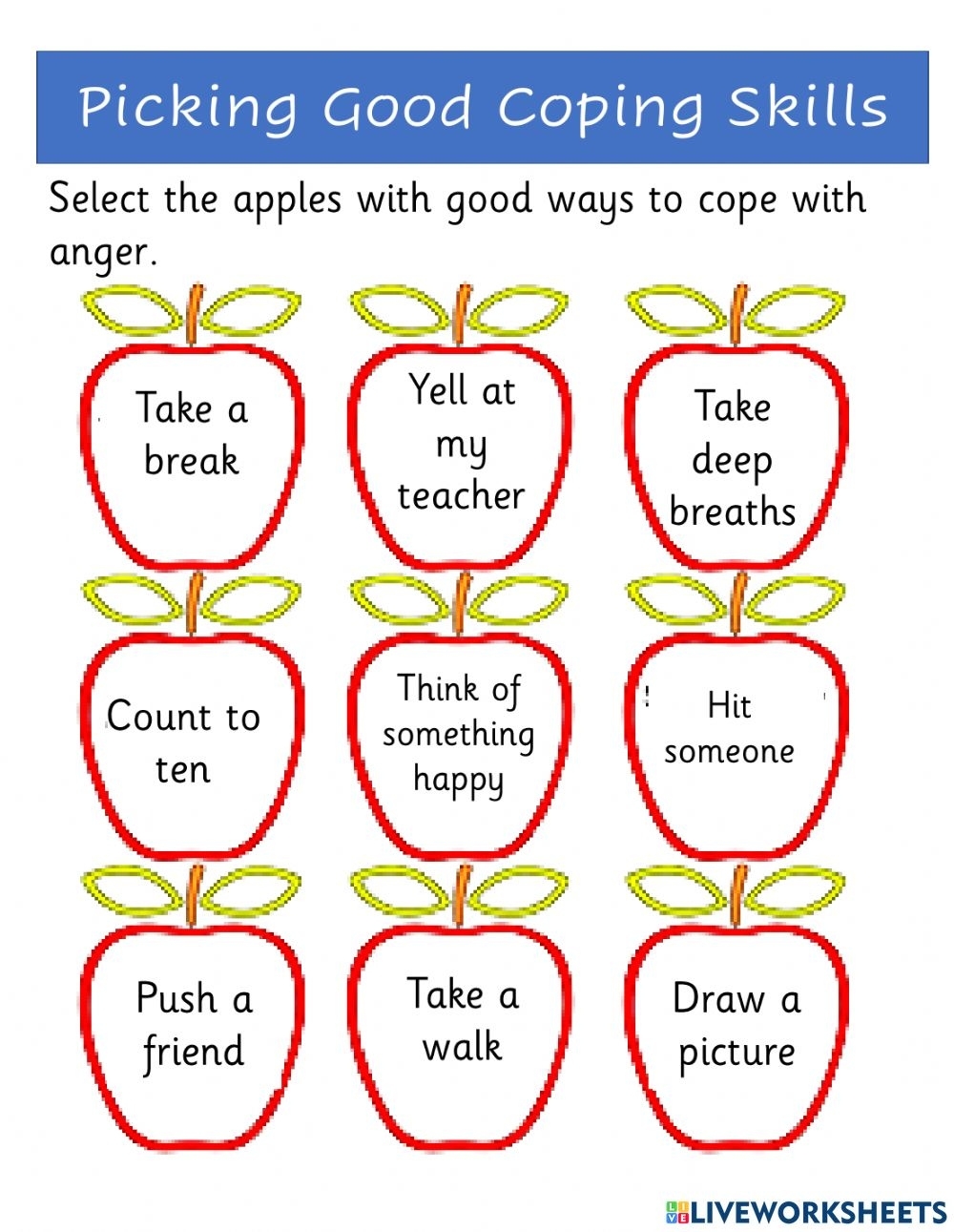 Coping Skills Children Worksheet Coping Skills Worksheets