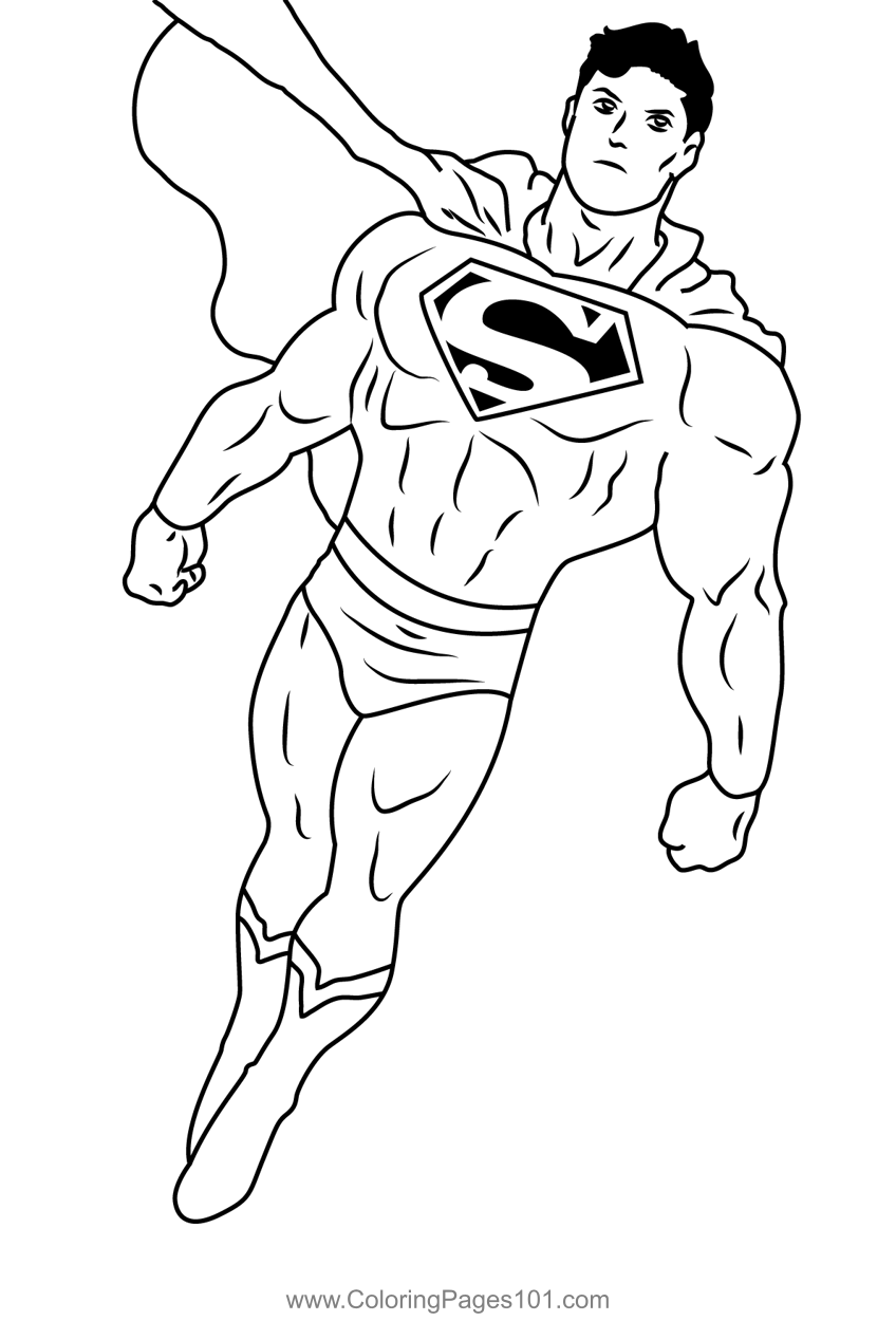 Courageous Superman Coloring Page For Kids Free Superman Printable 