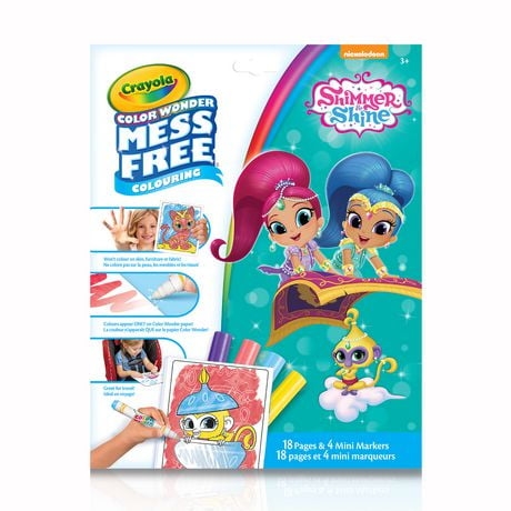 Crayola Mess Free Color Wonder Pages Mini Markers Shimmer Shine 