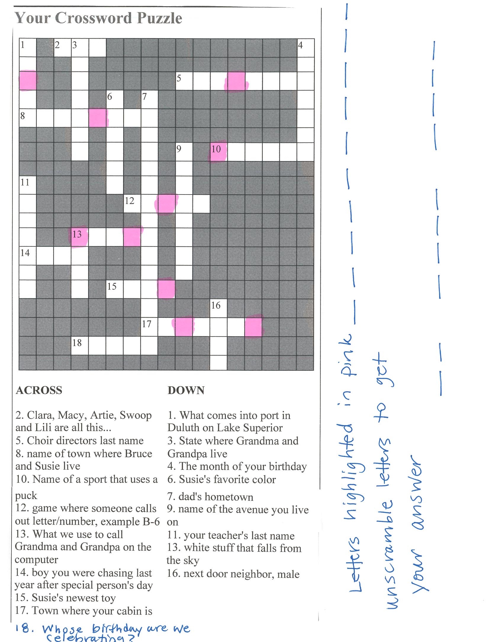 Create Your Own Crossword Puzzle Free Printable Printable Crossword 