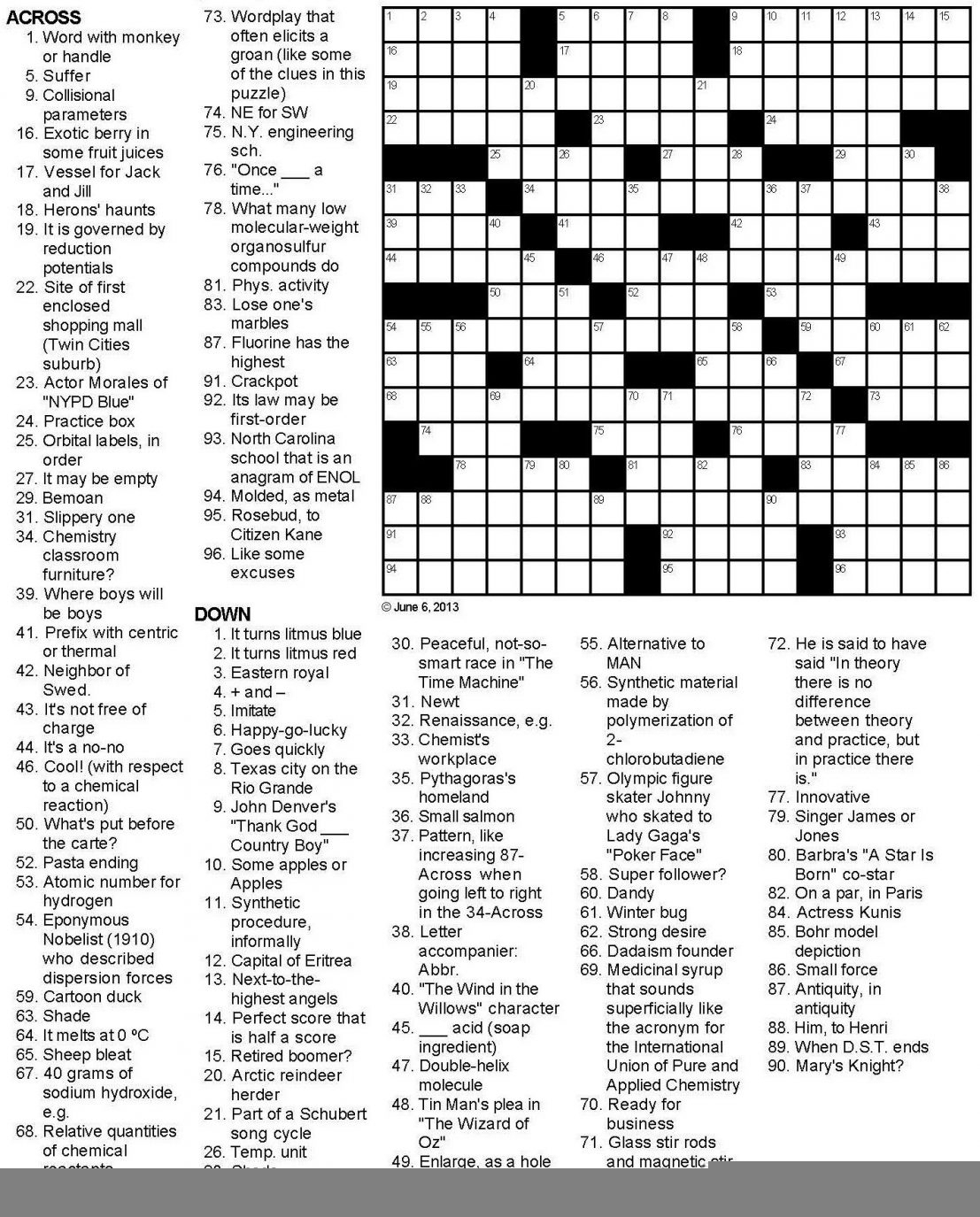 Crossword Puzzle Printable High School Printable Crossword Puzzles