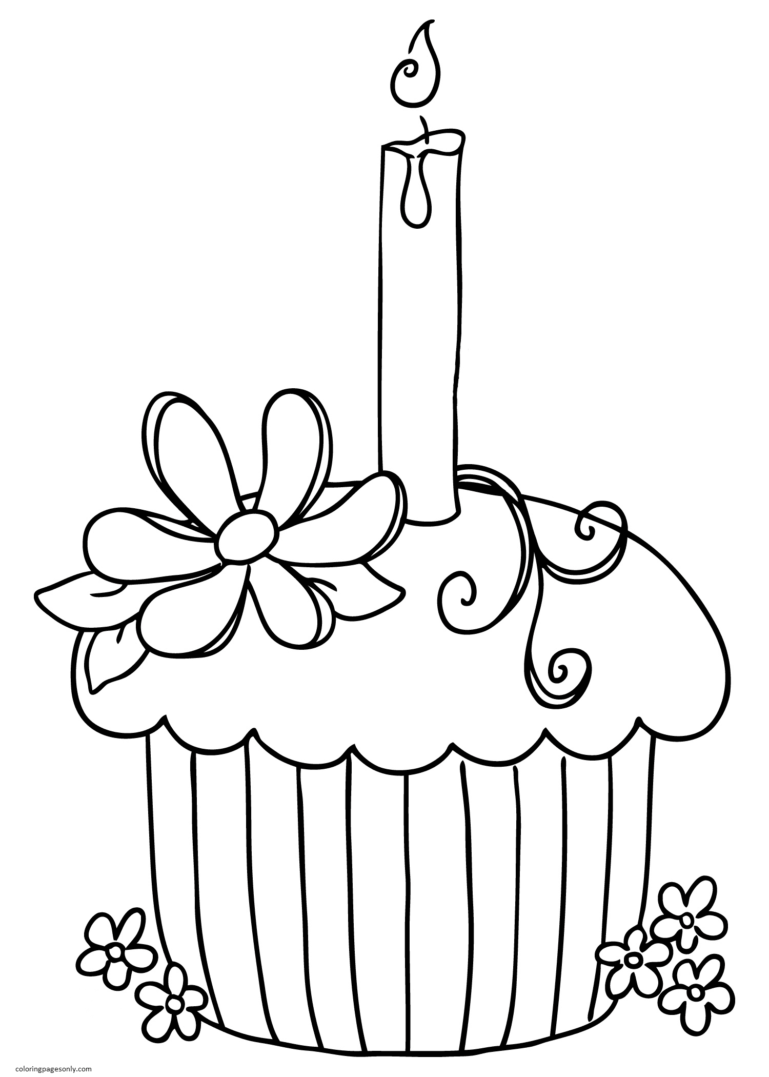 Cupcake 4 Coloring Page Free Printable Coloring Pages