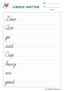 Cursive Handwriting Worksheets Worksheets Library