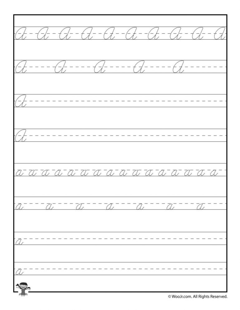 Cursive Writing Practice Worksheets Woo Jr Kids Activities 