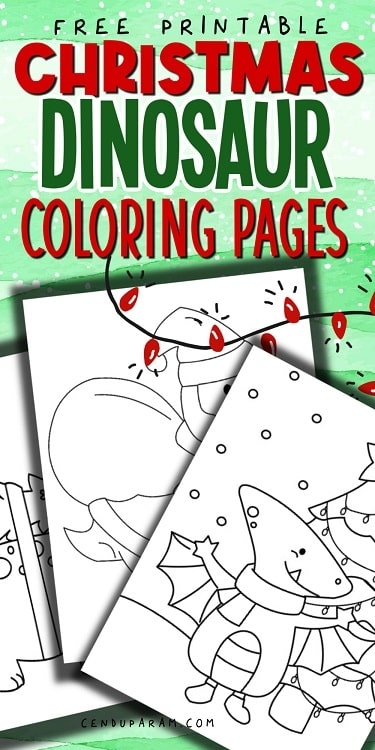 Dinosaur Christmas Coloring Pages Cenzerely Yours