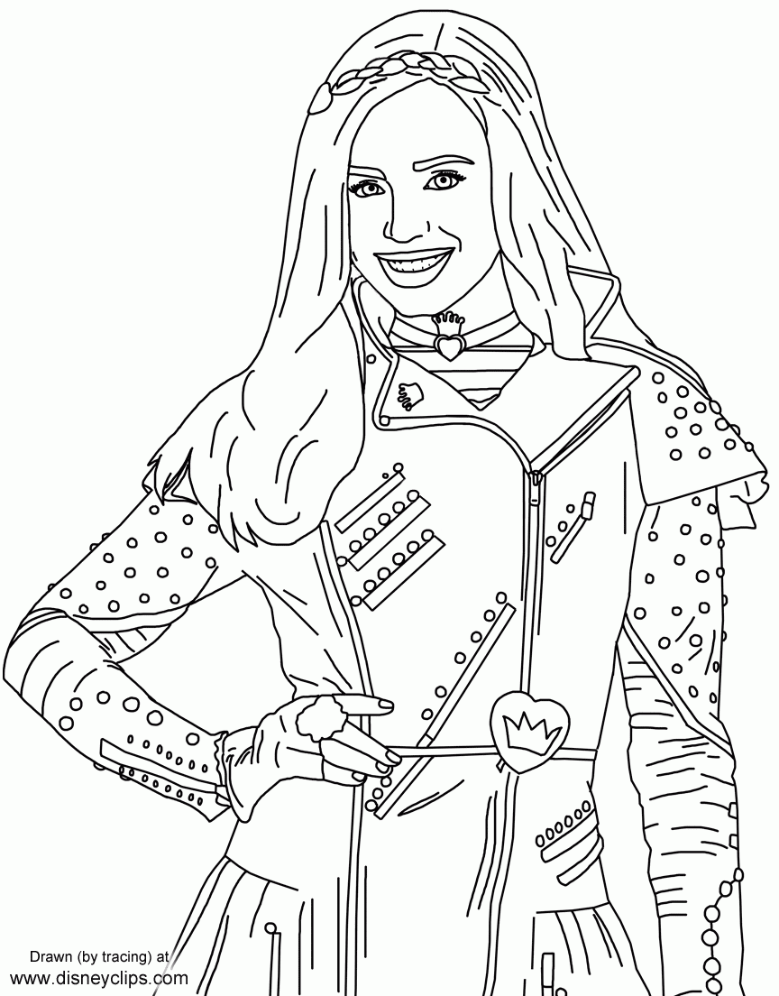 Disney 39 s Descendants 2 Printable Coloring Pages Disneyclips