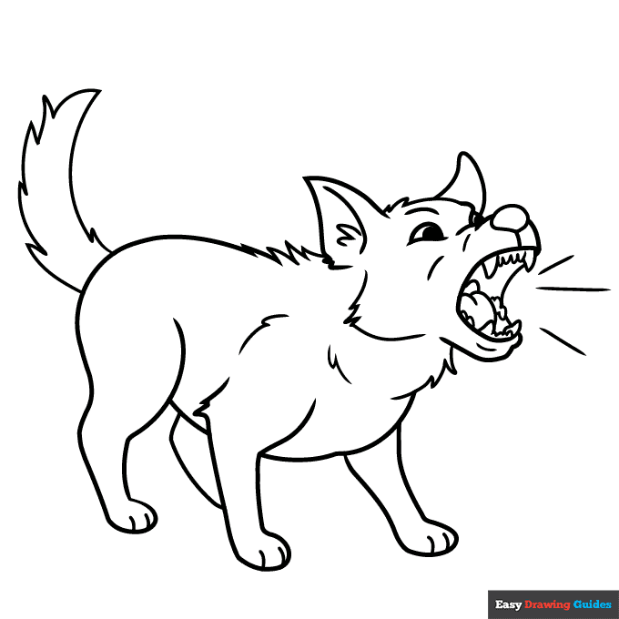 Dog Barking Coloring Page Easy Drawing Guides