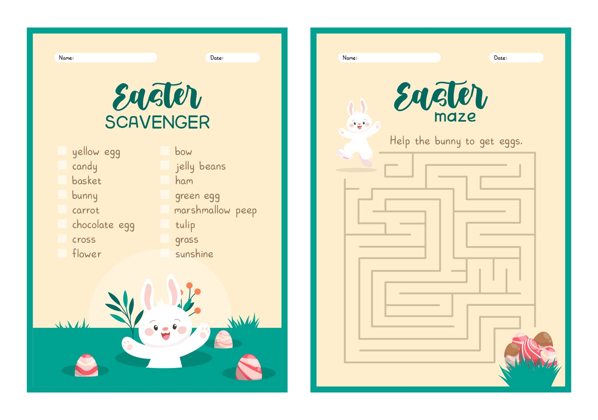 Easter Activity Sheets 6 Free PDF Printables Printablee