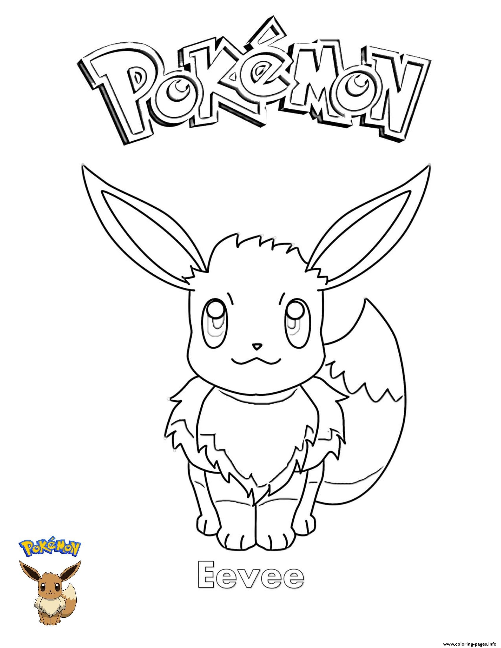 Eevee Pokemon Coloring Page Printable