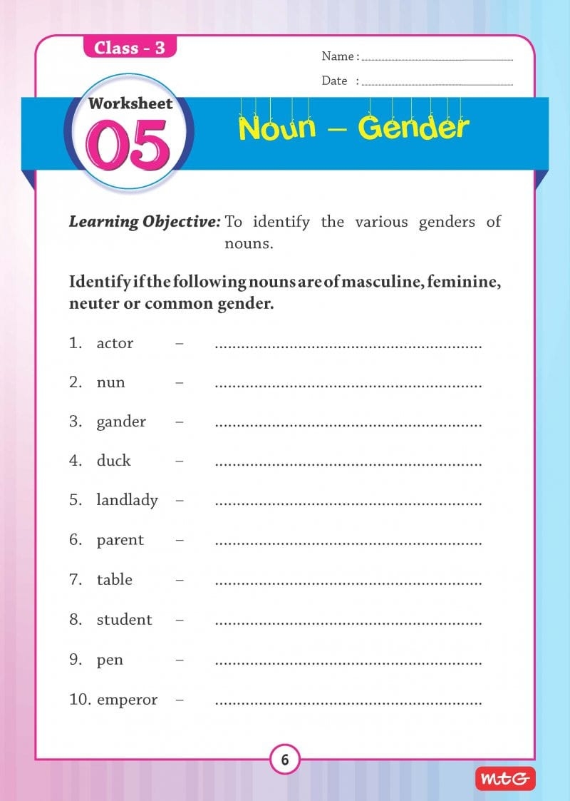 English Grammar Worksheets For Class 3 Db excel