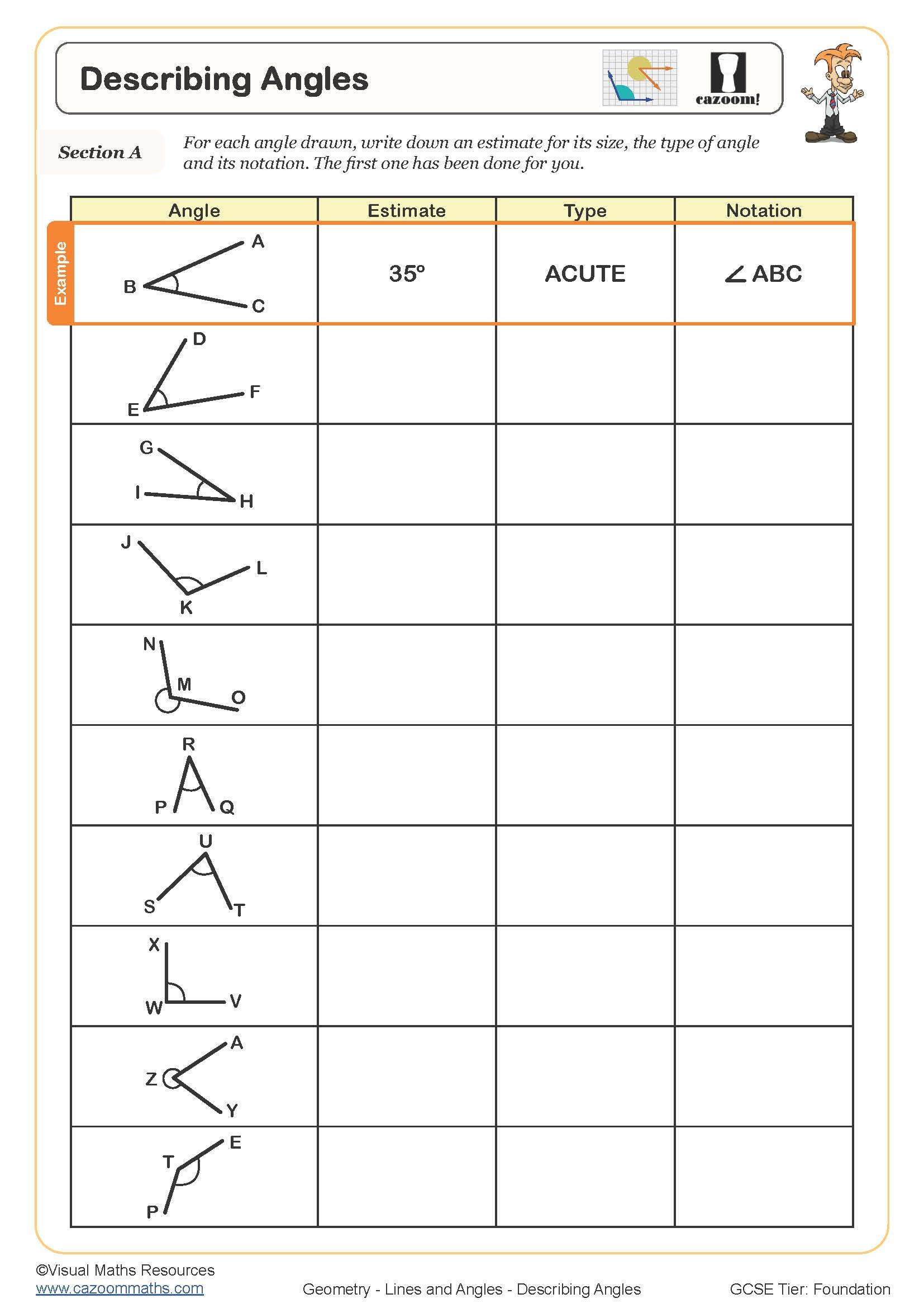 Explore And Master Angles Engaging Worksheets For Students