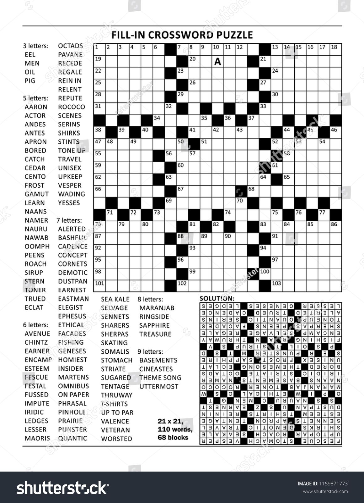 Fill In Puzzle Printable