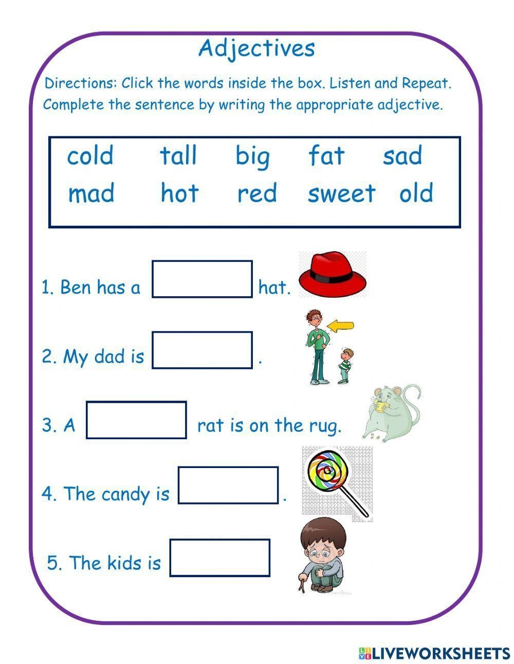 Finding Adjectives Worksheet KS1 Primary Resources Worksheets Library