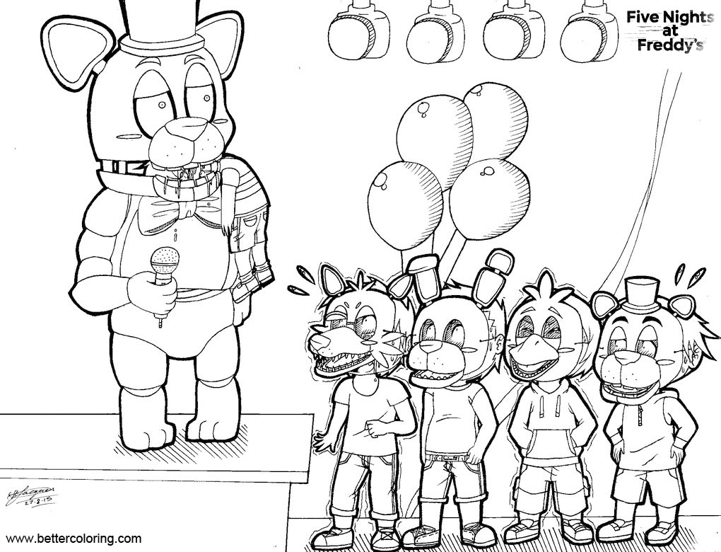 FNAF Coloring Pages Chibi Bite Free Printable Coloring Pages