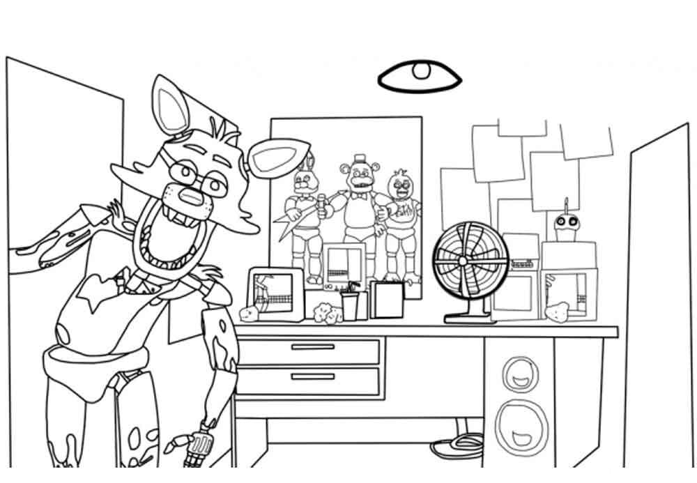 FNAF Foxy Coloring Page Free Printable Coloring Pages For Kids