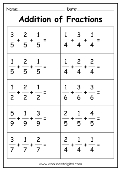 Fraction Worksheets Worksheet Digital Worksheets Library