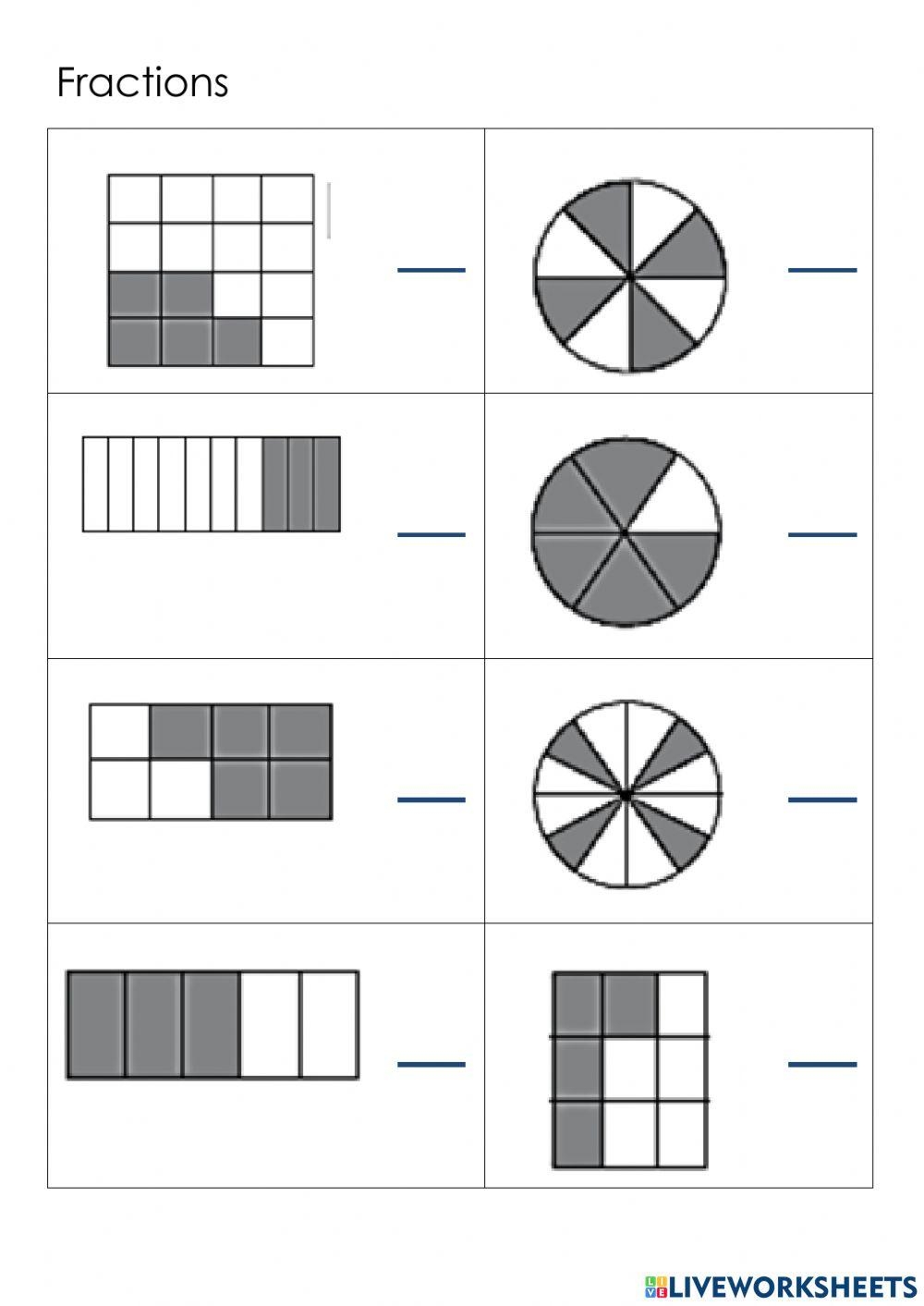 Fractions Shaded Part Worksheet Live Worksheets Worksheets Library