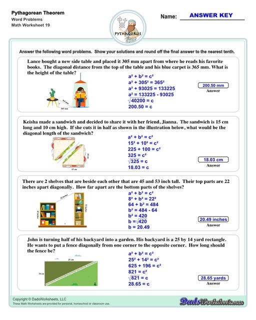 FREE 15 Pythagoras Theorem Practice Problems Worksheets Library