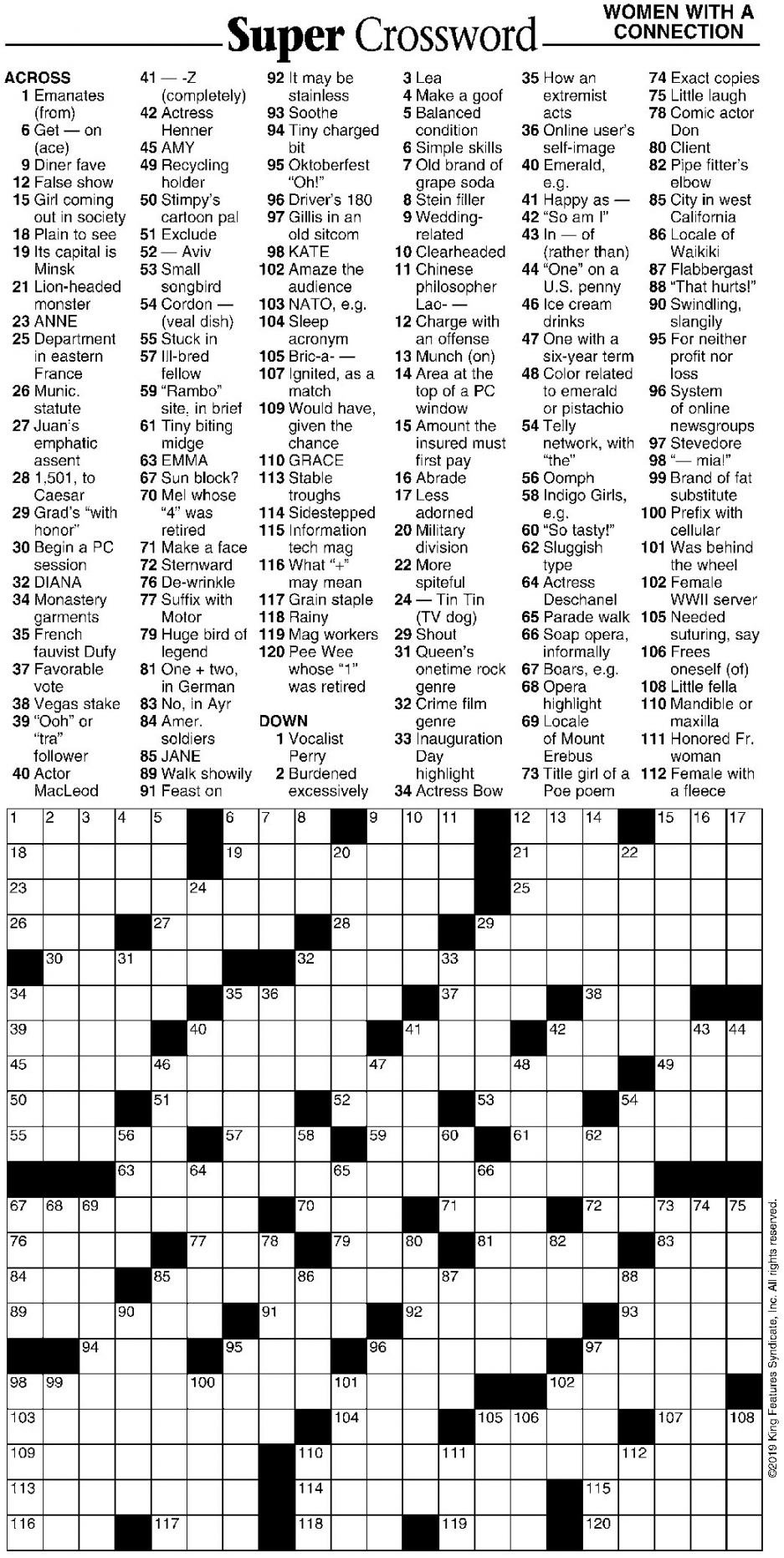 Free Daily Crosswords Printable Daily FREE Printable