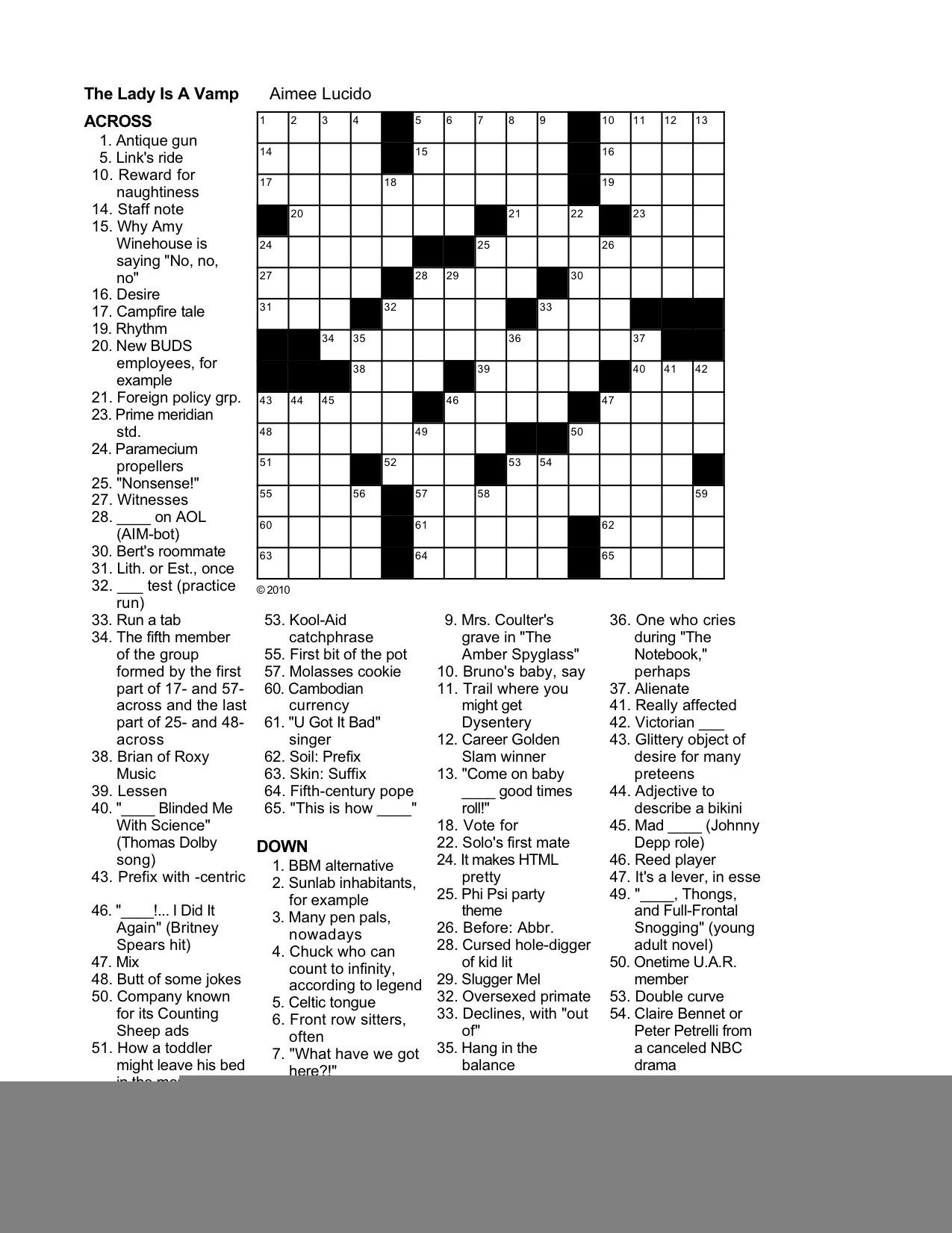Free Daily Printable Crossword Puzzles Emma Crossword Puzzles
