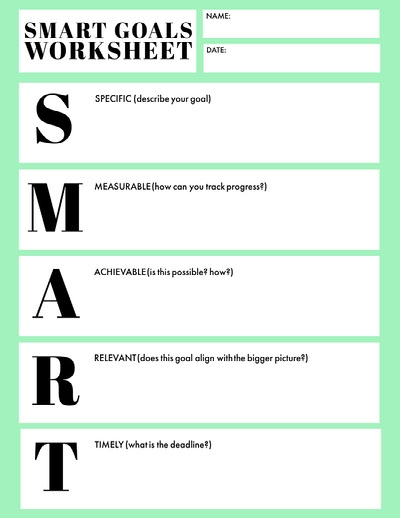 Free Goal Setting And Tracking Templates Smartsheet Worksheets Library