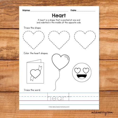 Free Heart Shape Worksheet For Preschoolers Download Free Heart Shape 