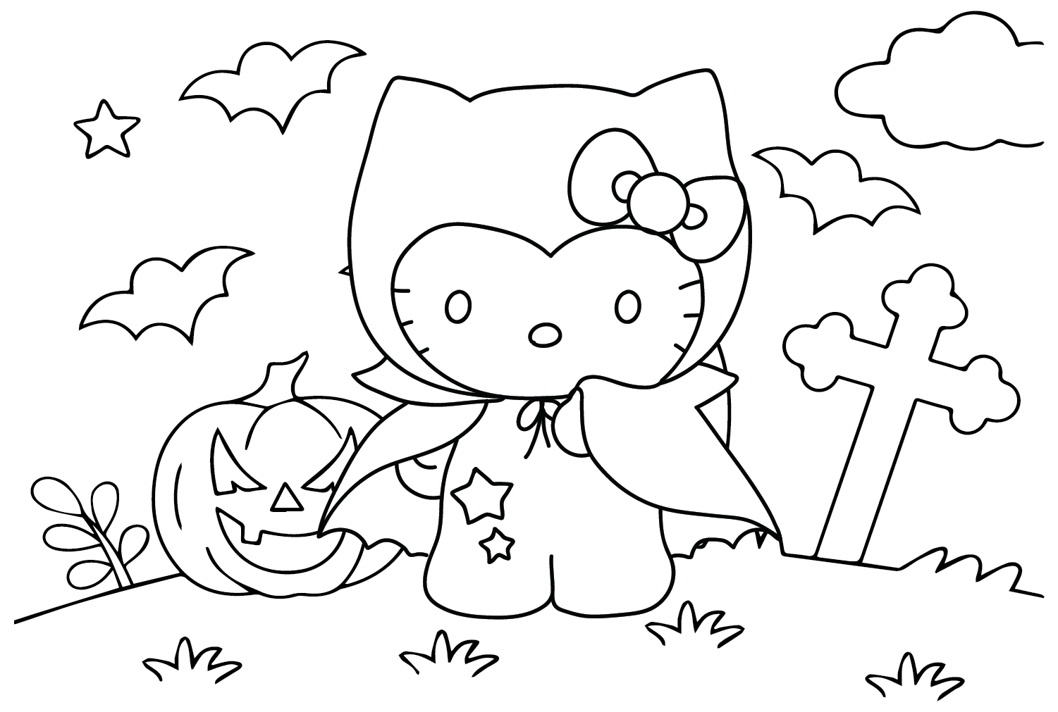 Free Hello Kitty Halloween Coloring Page Kitty Coloring Hello Kitty