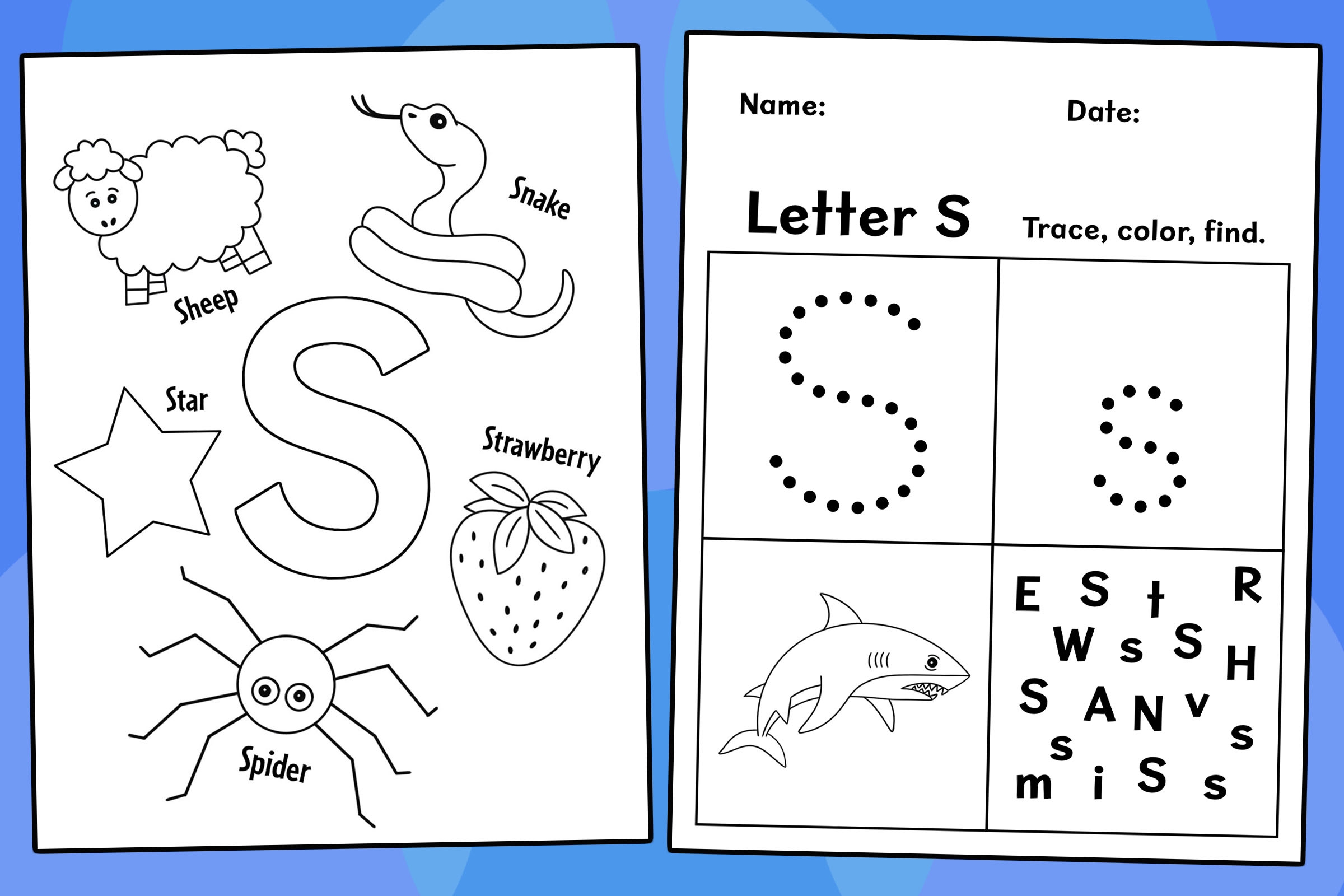 Free Letter S Worksheets For Preschool Kindergarten Kids 