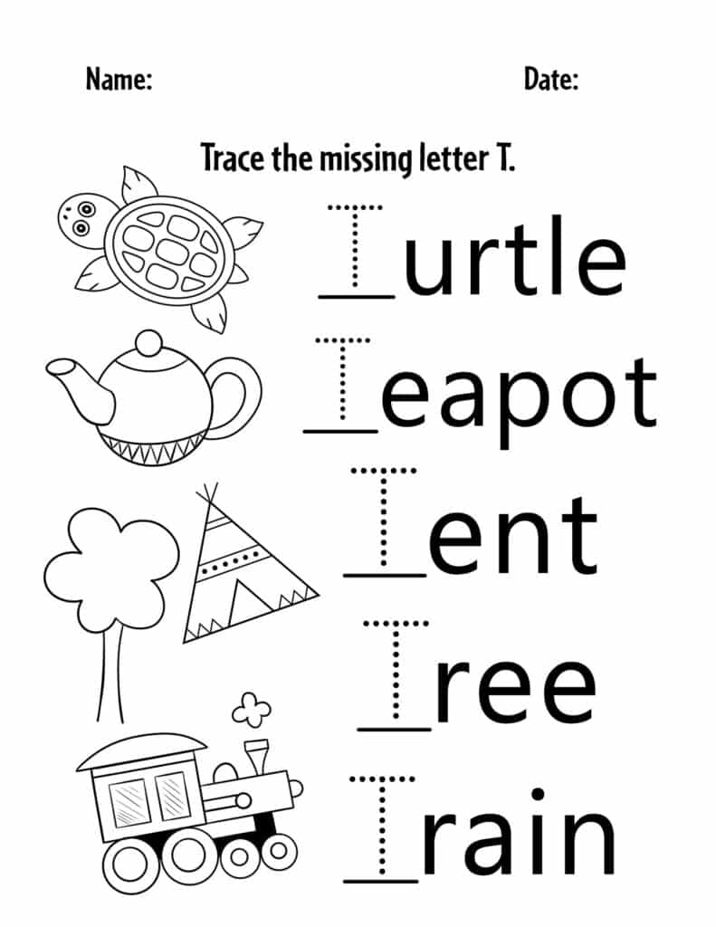 FREE Letter T Worksheets For Preschool The Hollydog Blog Worksheets 