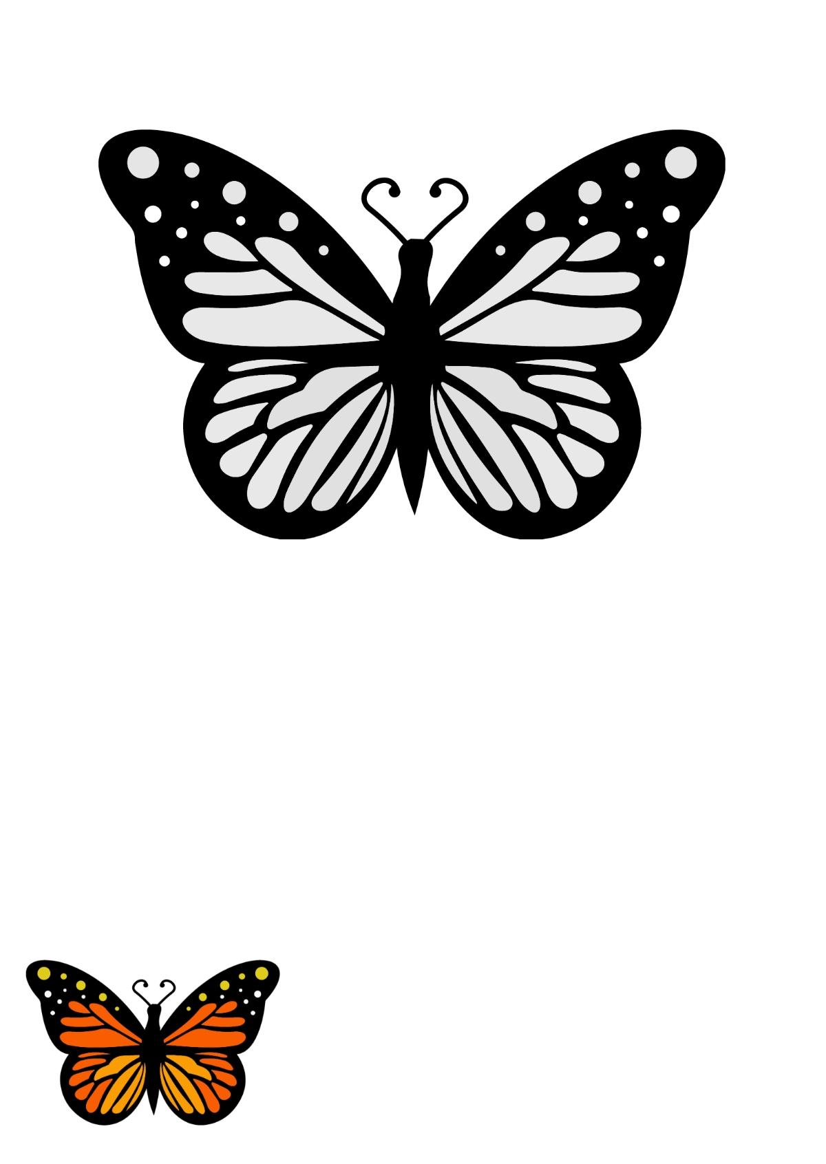 Free Monarch Butterfly Color Page Template Edit Online Download 