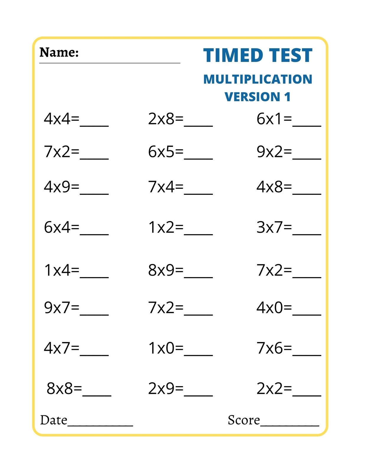 Free Multiplication Worksheets 1 12 Paper Trail Design Worksheets 