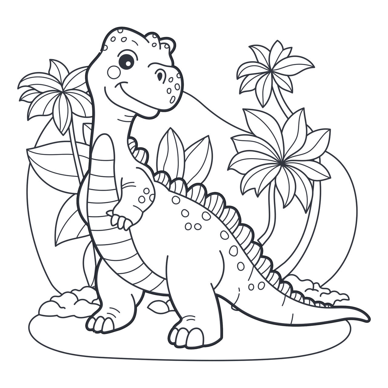 Free Preschool Dinosaur Coloring Worksheet Worksheets Library