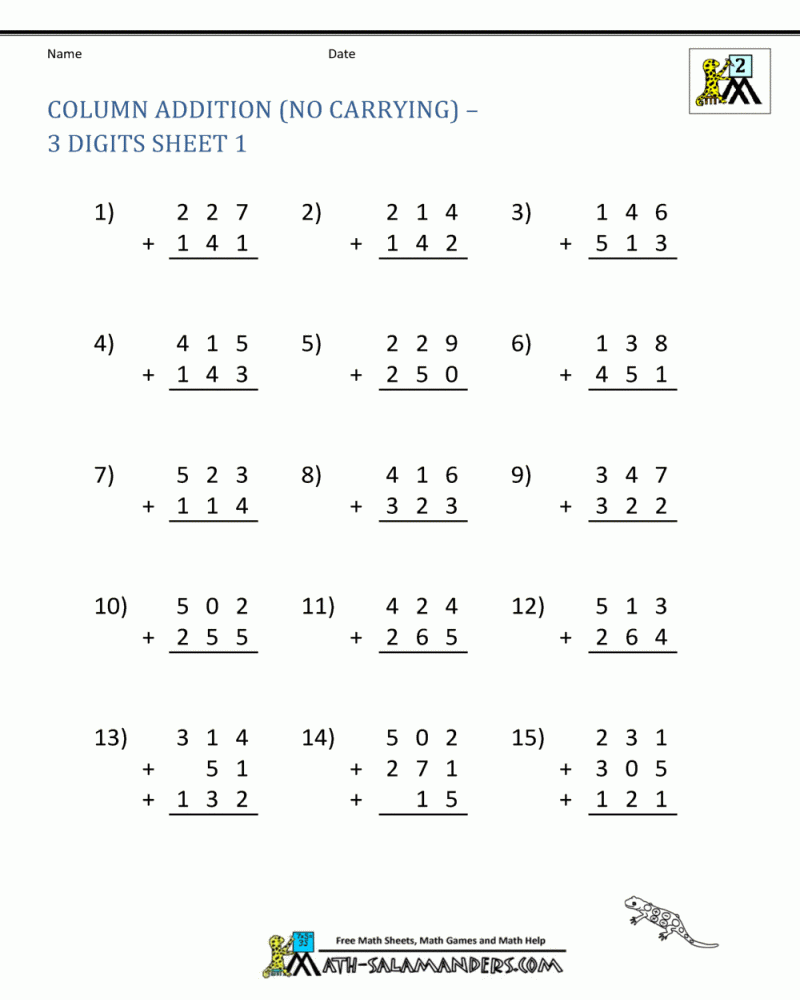 Free Printable Basic Addition Worksheets