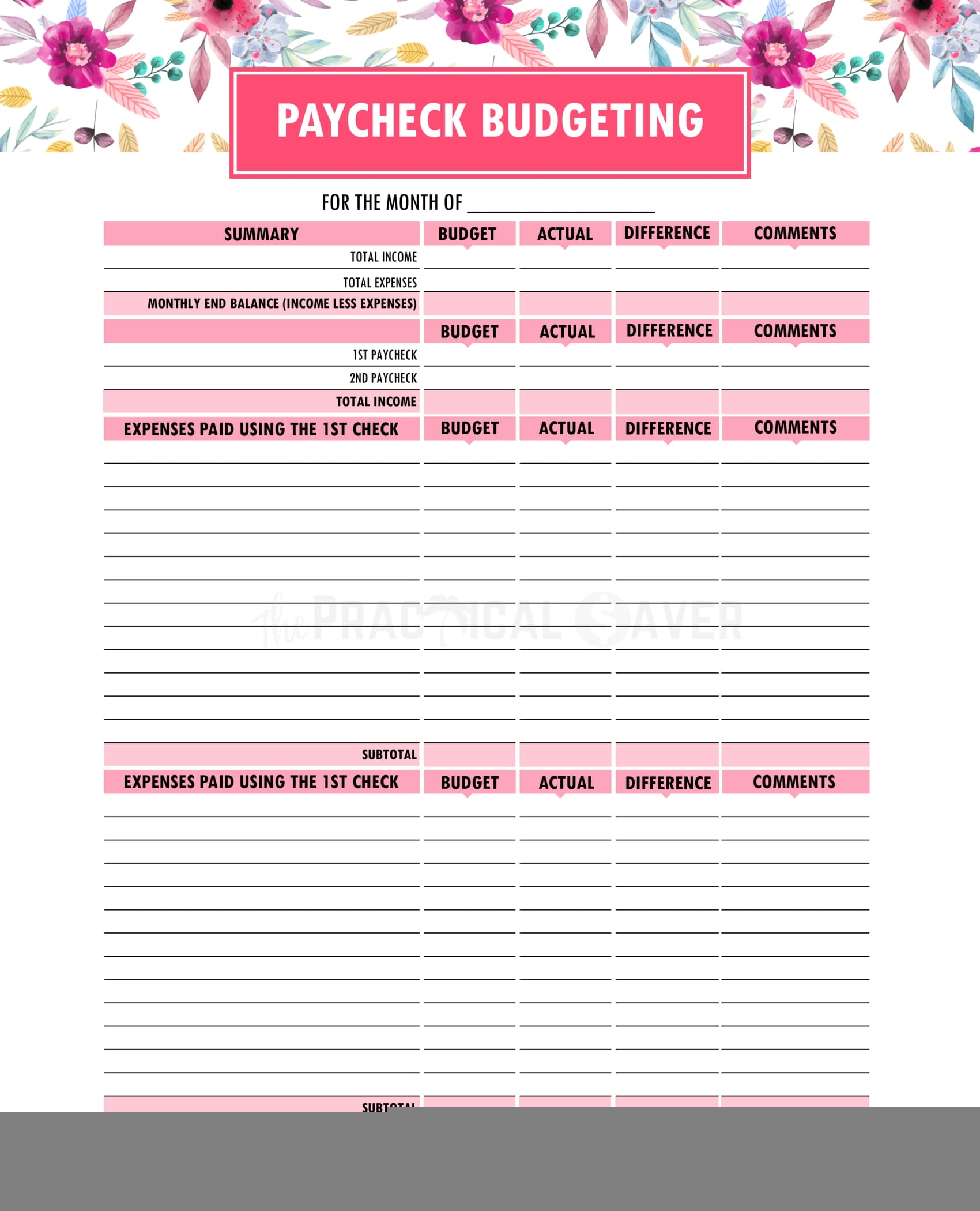 Free Printable Budget Worksheets Excel Printable Worksheets