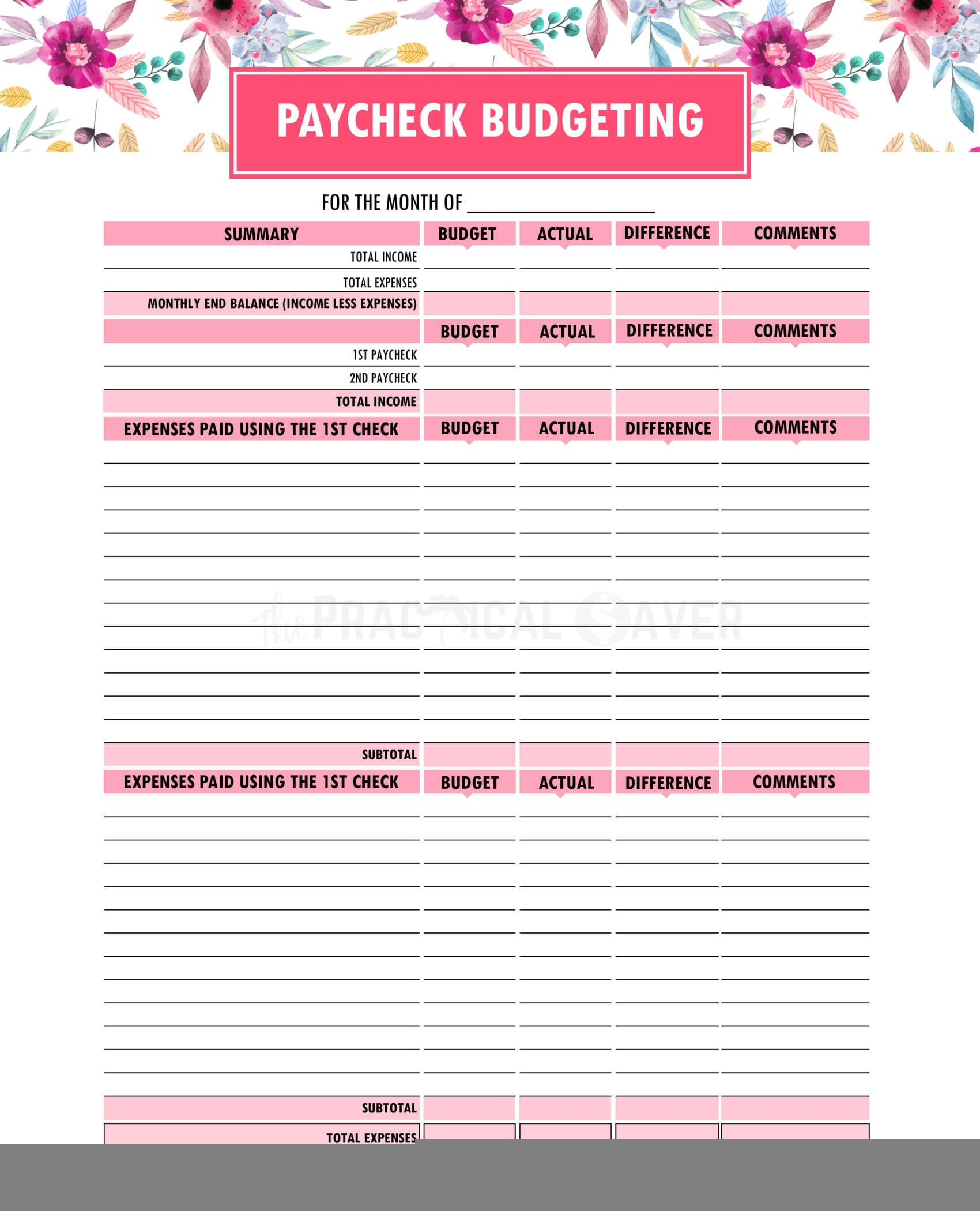Free Printable Budget Worksheets Excel Printable Worksheets