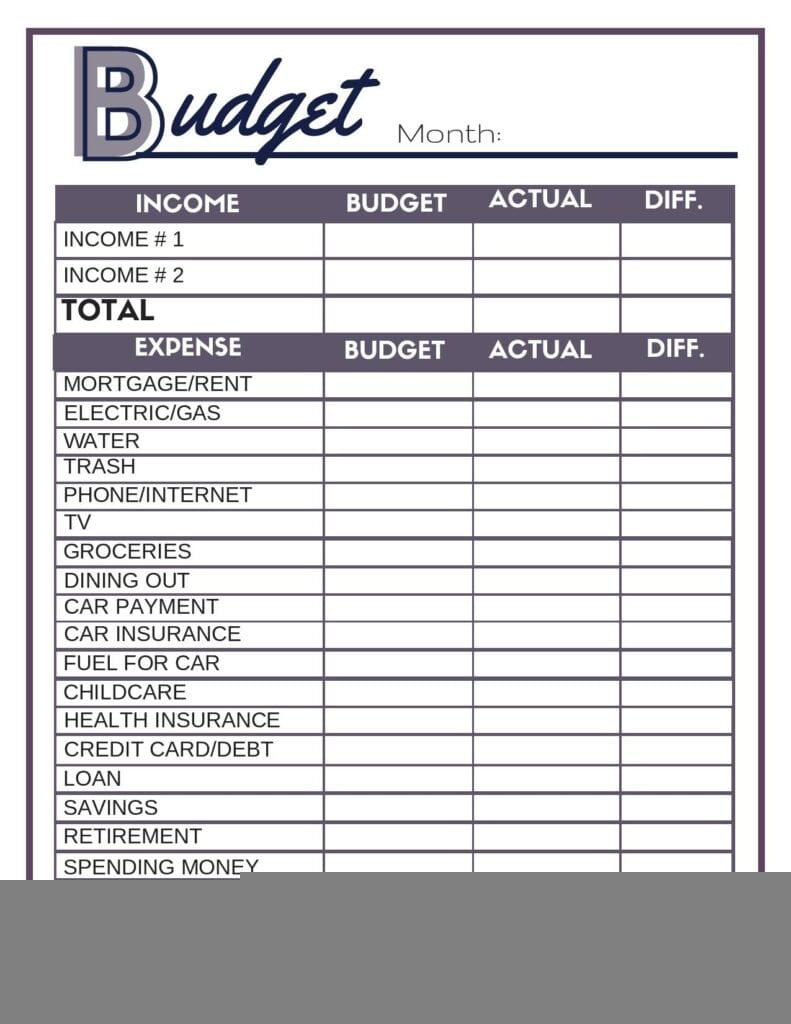 Free Printable Budgeting Worksheets Printable Worksheets