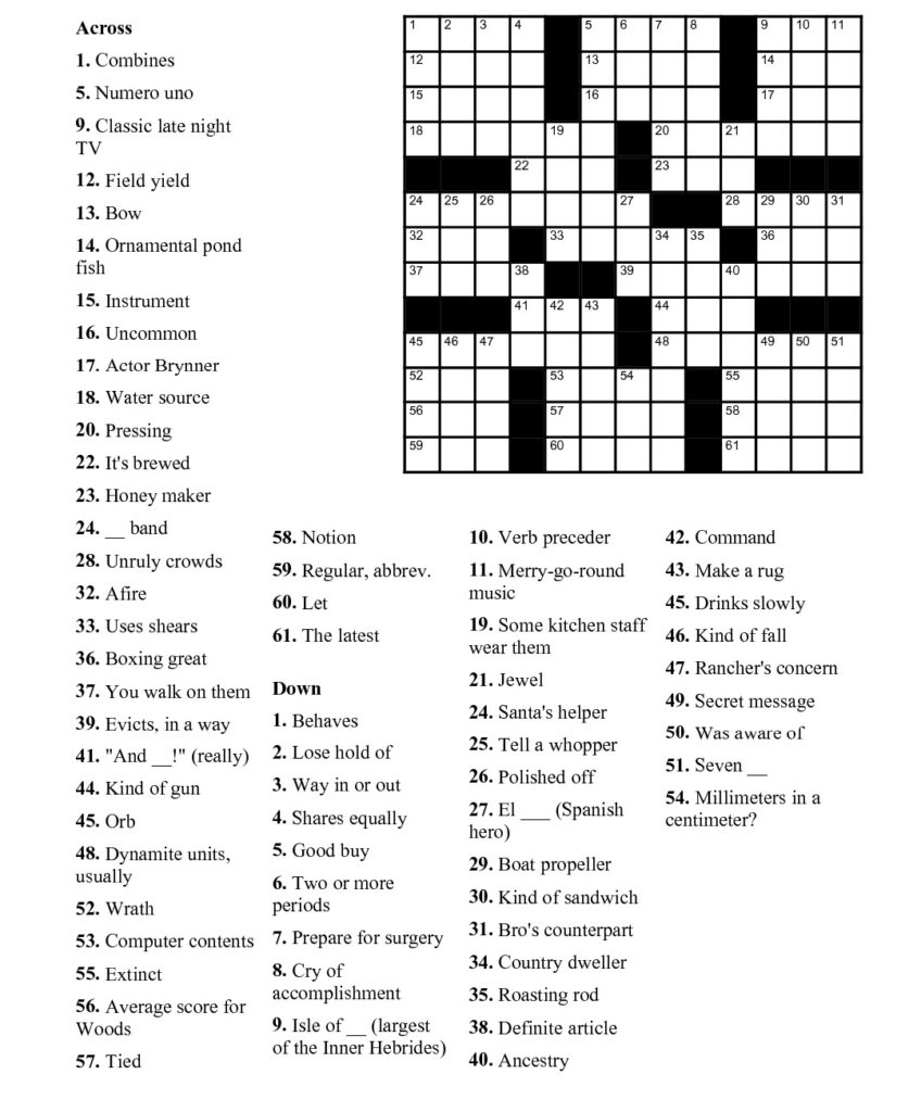 Free Printable Criss Cross Puzzles Printable JD