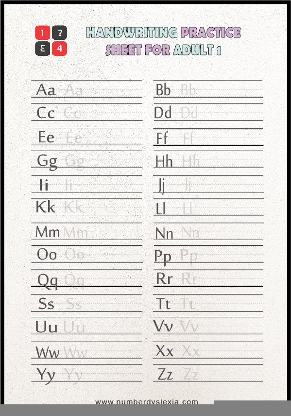 Free Printable Handwriting Practice Worksheets For Adults 