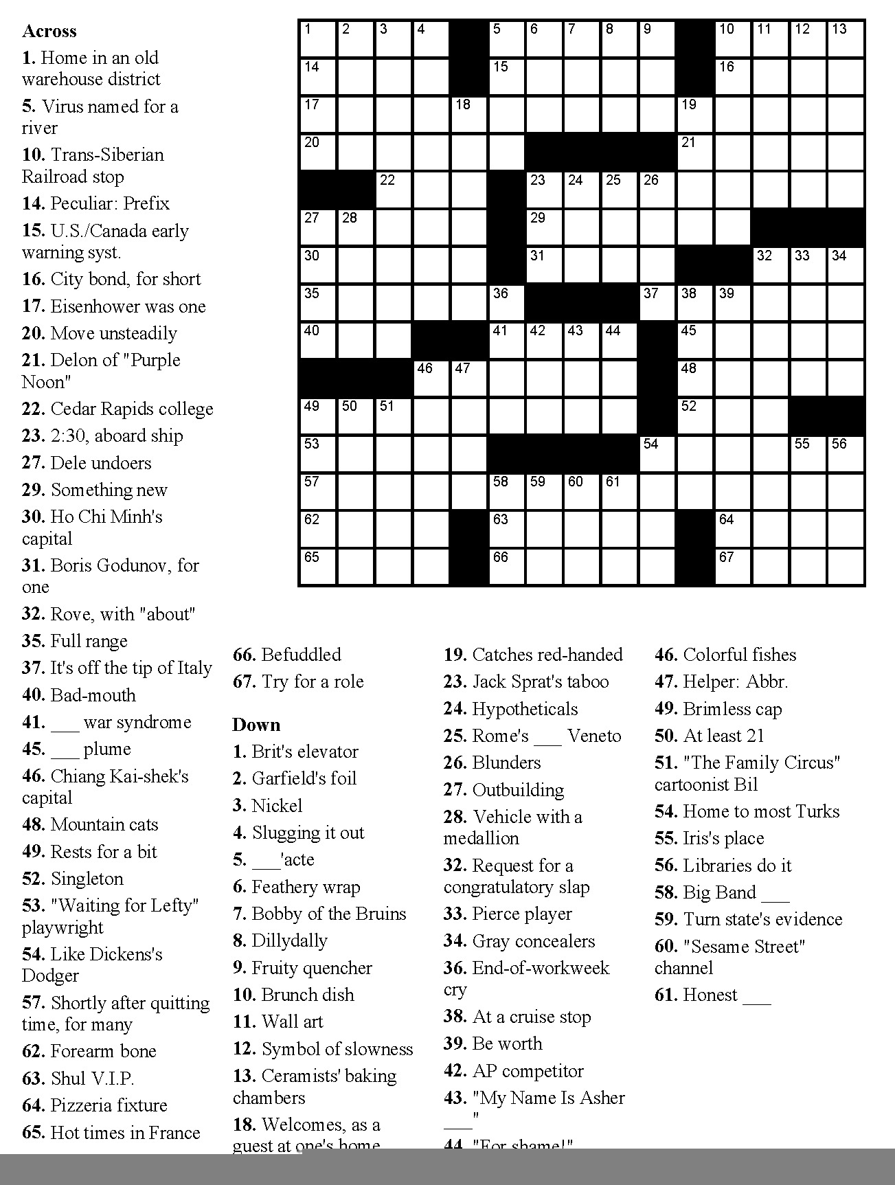 Free Printable Large Print Crossword Puzzles M3U8 Printable Easy 
