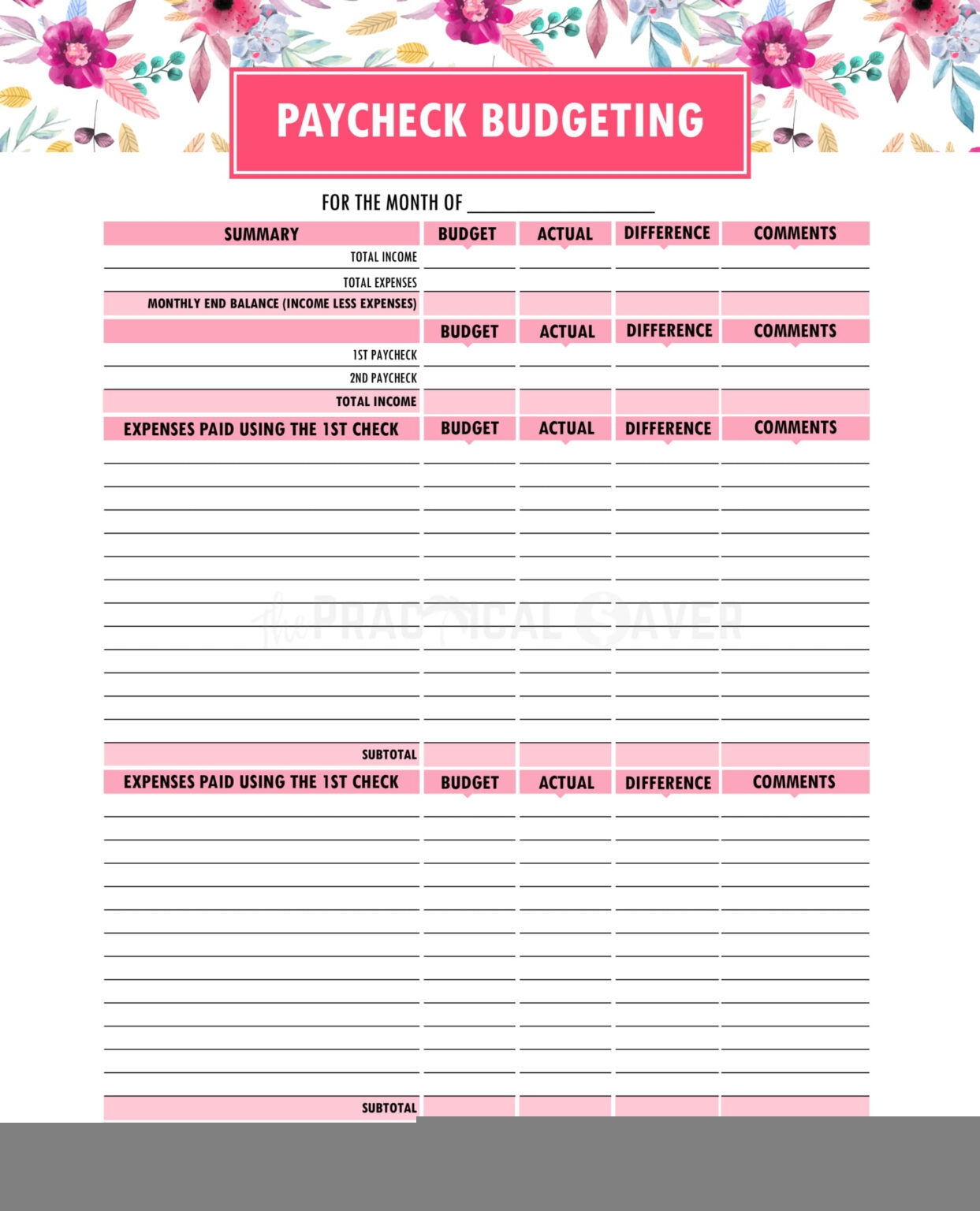 Free Printable Monthly Budgeting Worksheets Printable Worksheets