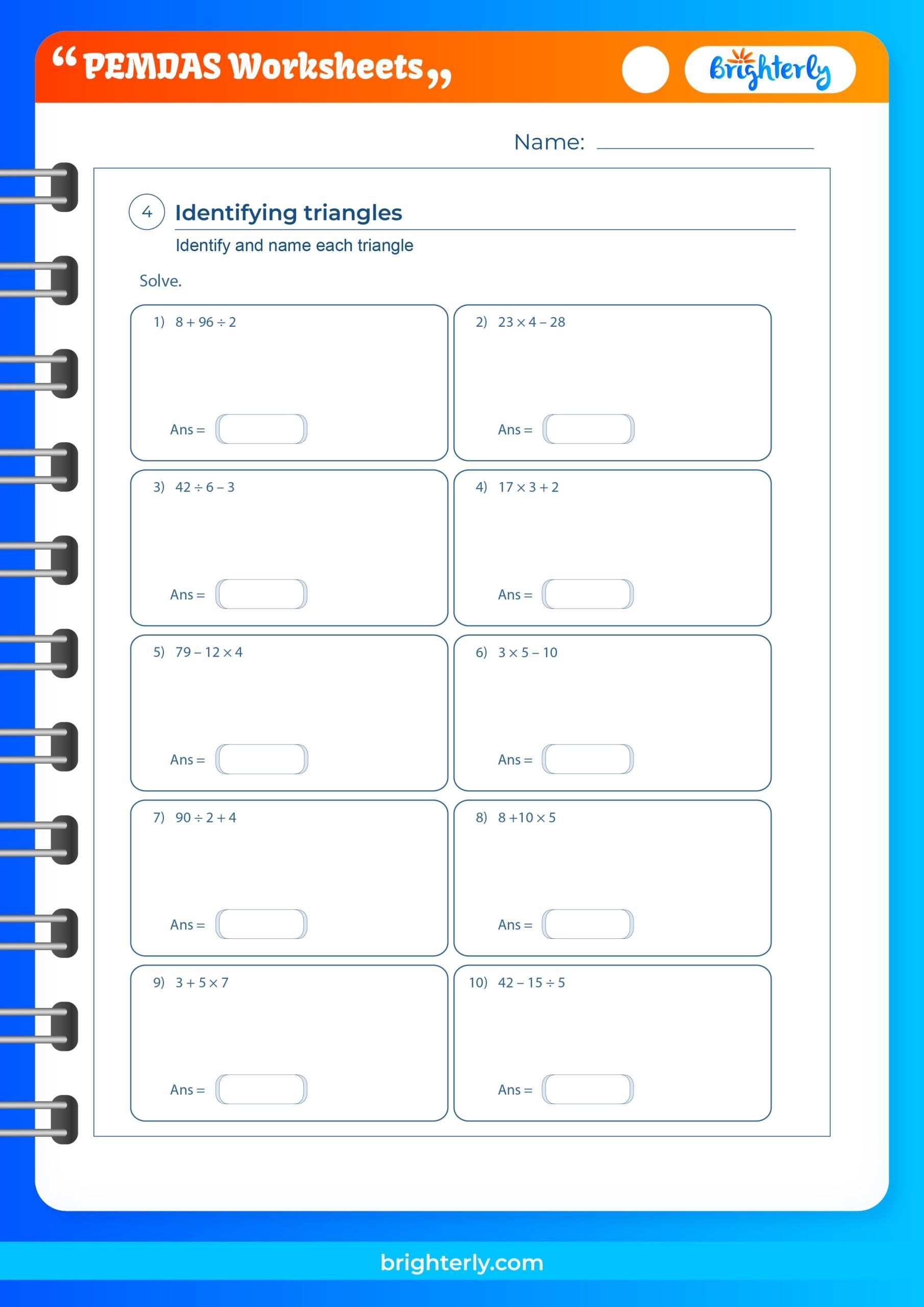 Free Printable PEMDAS Worksheets For Kids PDFs Brighterly