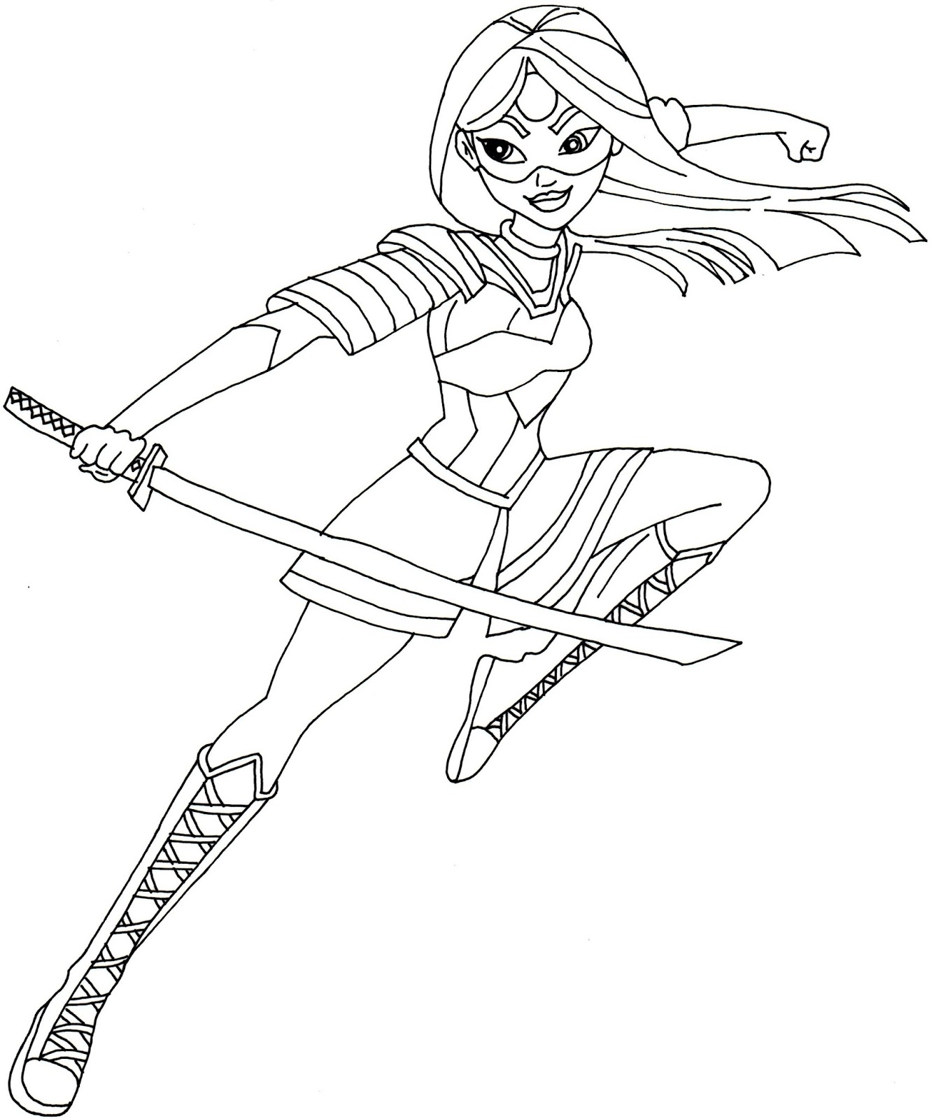 Free Printable Super Hero High Coloring Pages Katana Super Hero High 