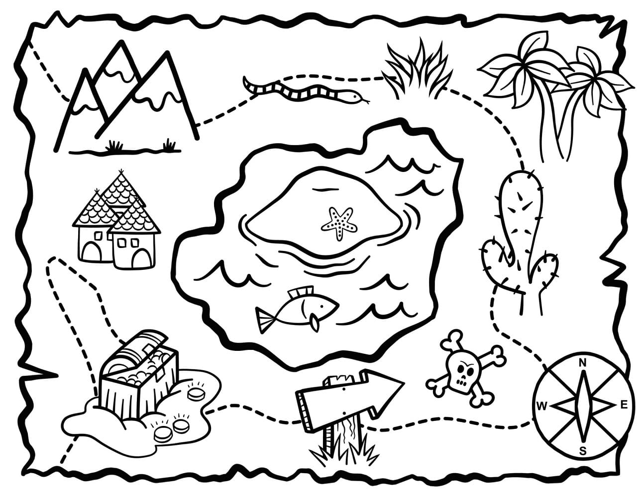 Free Printable Treasure Map Coloring Page Free Printable Coloring 