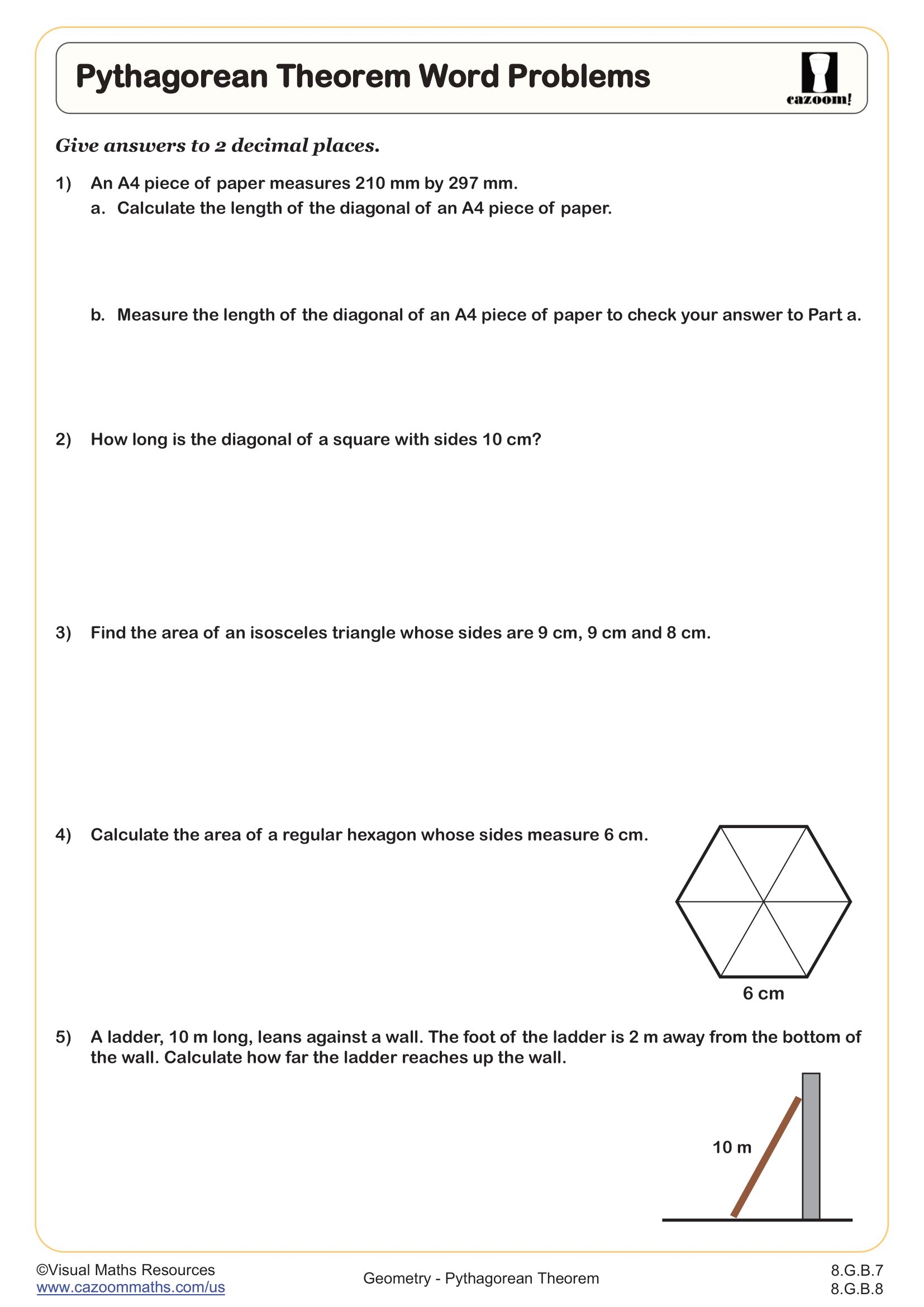 Free Pythagorean Theorem Practice Problems Worksheet Download Free 