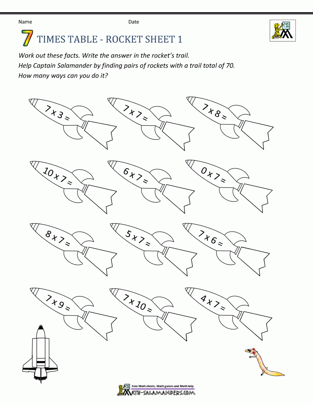 Free Worksheet Multiplication 7 Times Table Willpolk