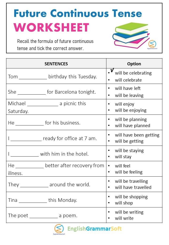 Future Perfect Tense Worksheet For Class 4