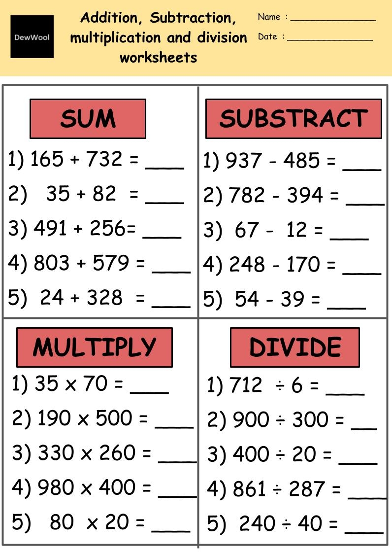 Grade 3 Division Worksheets Free Printables Math Worksheets 