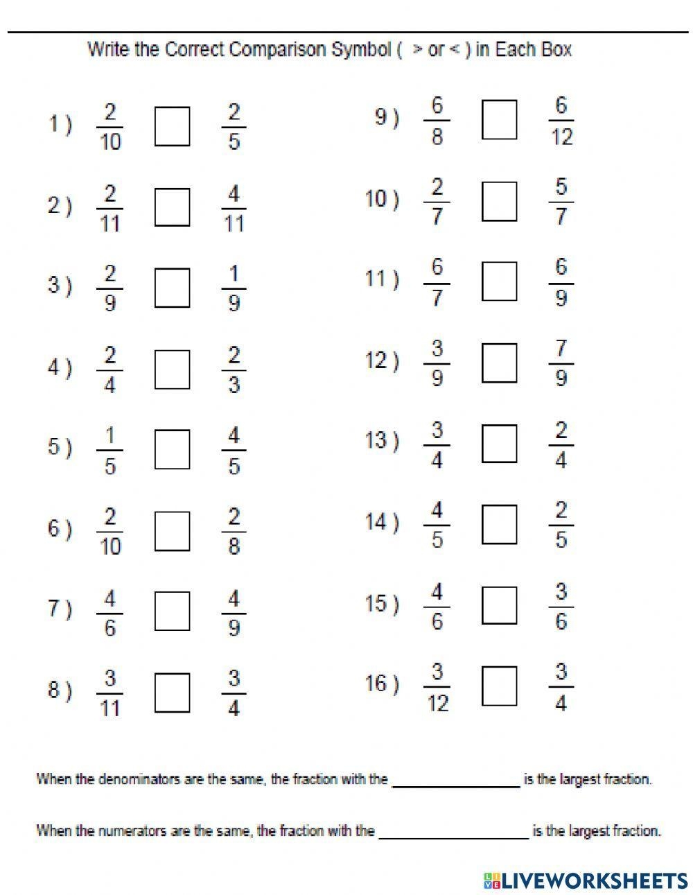 Grade3 Fractions And Decimals Worksheets Free Printable K5